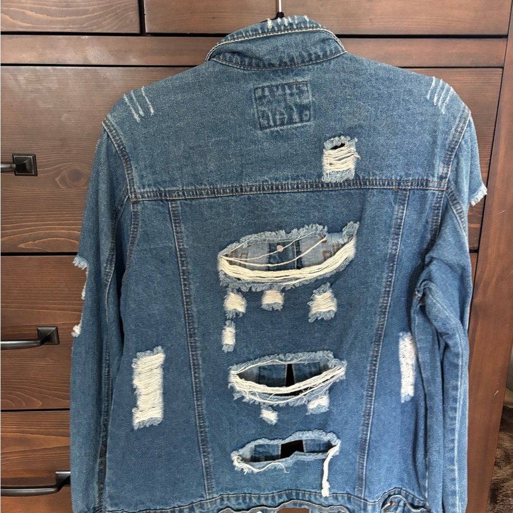Distressed Blue Denim Jacket - Picture 3 of 3